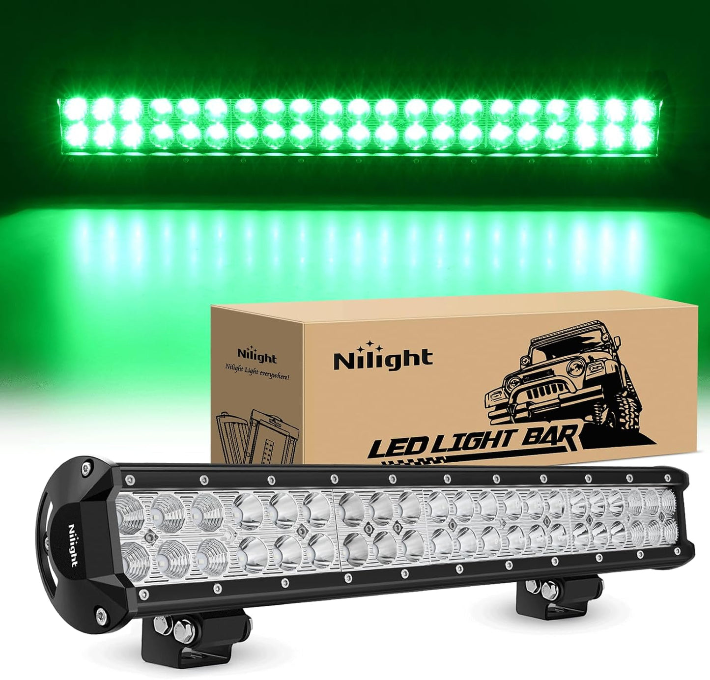 Barra LED 20pulg 126W haz verde reflector
