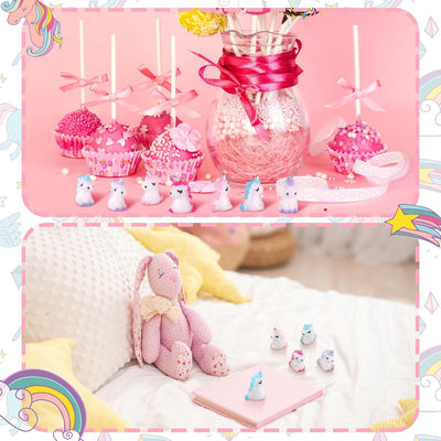 60 Pzas Figuras Unicornio Mini Resina Decoración Jardín