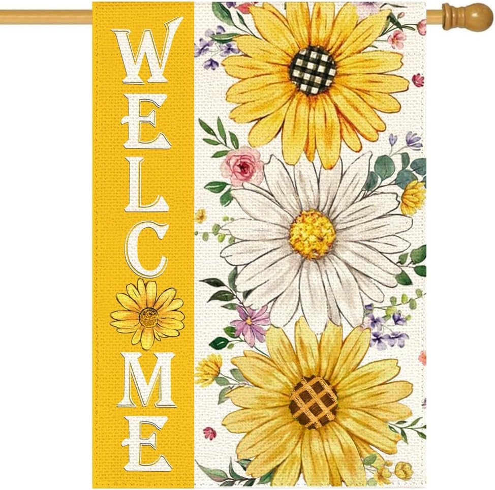 Bandera floral doble cara 28x40" para jardín