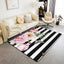 Alfombra decorativa antiderrap rosa y negra 3x5"