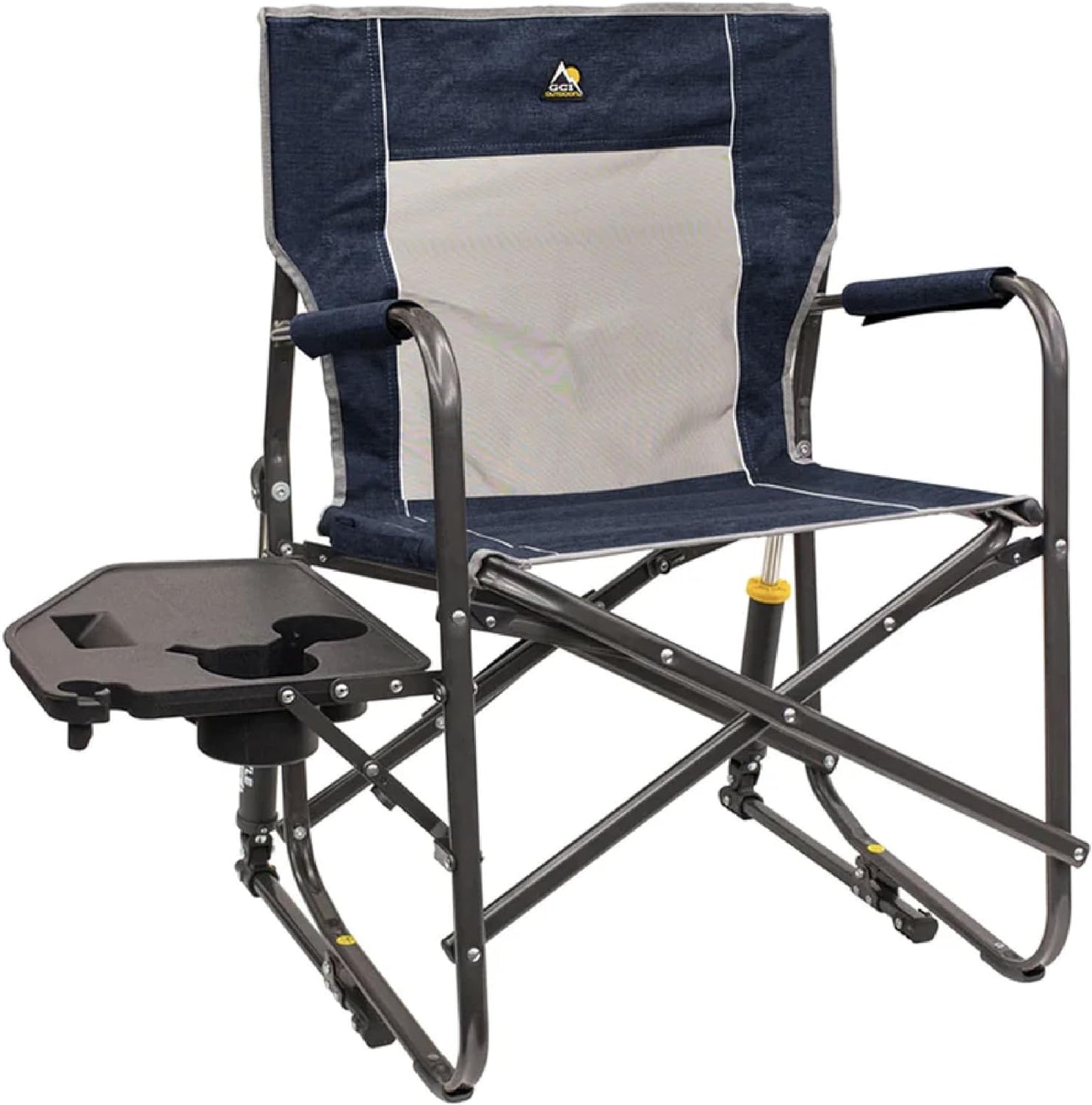 Silla camping plegable con mesa auxiliar y reposabrazos