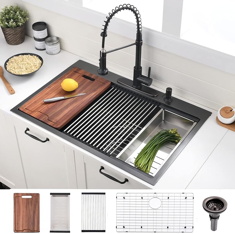 Fregadero empotrable acero inox 33x22pulg calibre 16