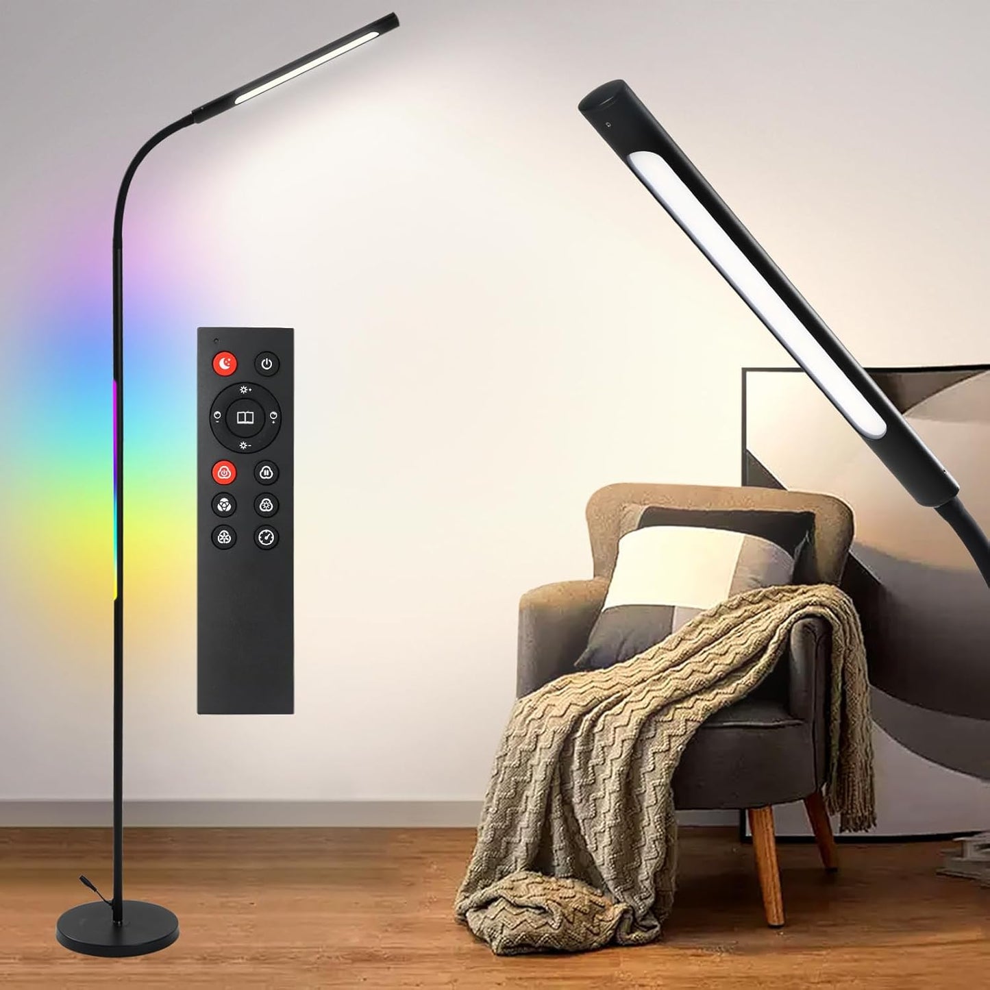Lámpara RGB LED ajustable con control remoto