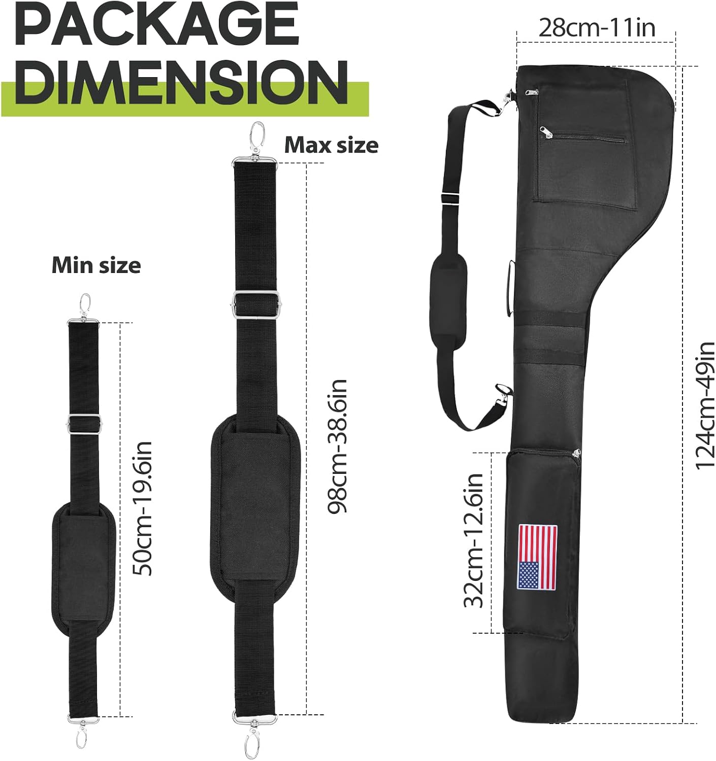 Bolsa golf portátil plegable para 8-10 palos impermeable