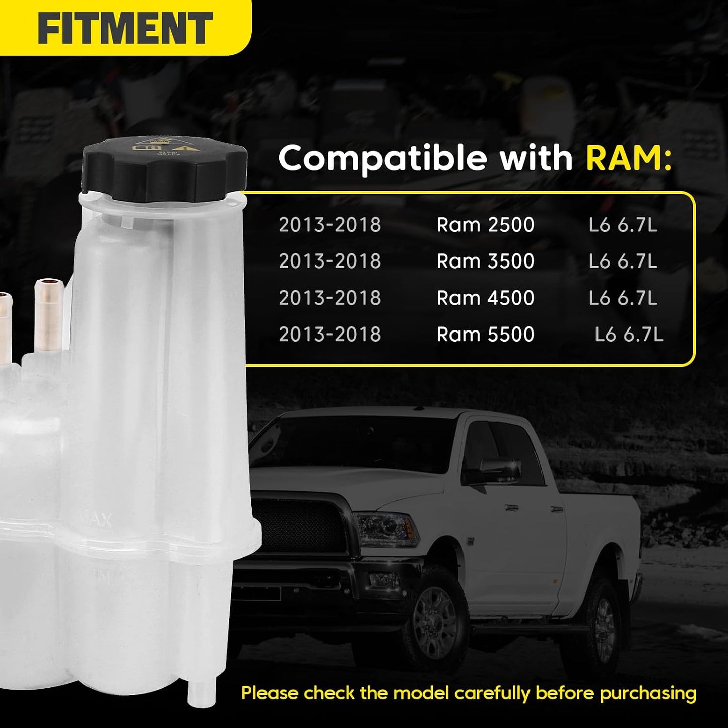 Tanque refrigerante compat Ram L6 6.7L con sensor