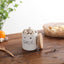 Contenedor ajo cerámica tapa madera 4.5pulg blanco