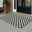 Alfombra Cuadros Reversible 3x5ft Negro Blanco Algodón