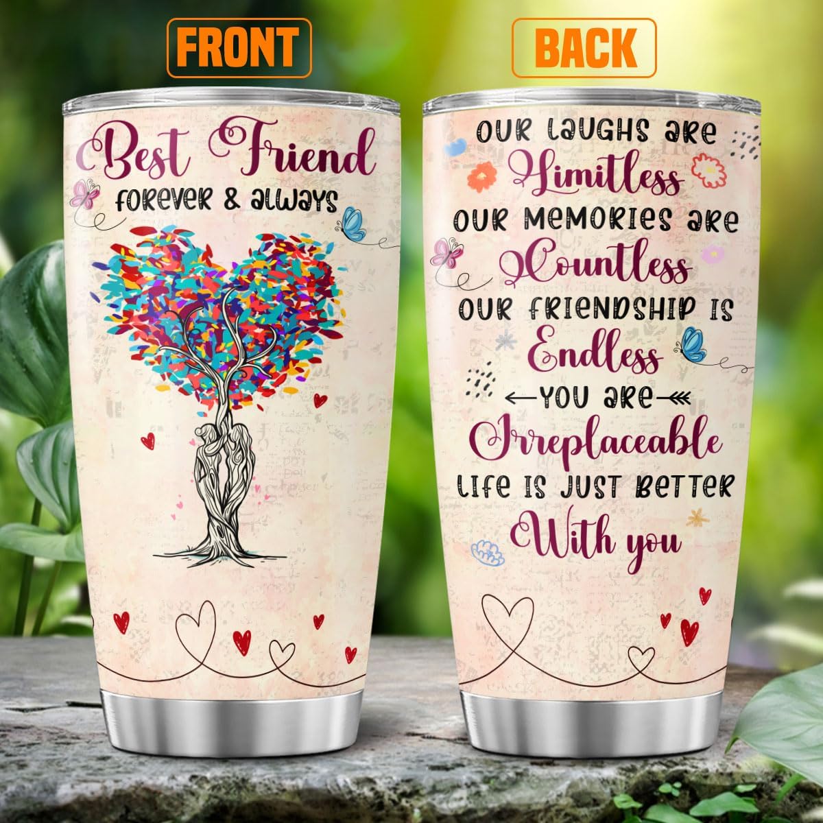 Vaso 20oz con tapa y popote regalo mujer