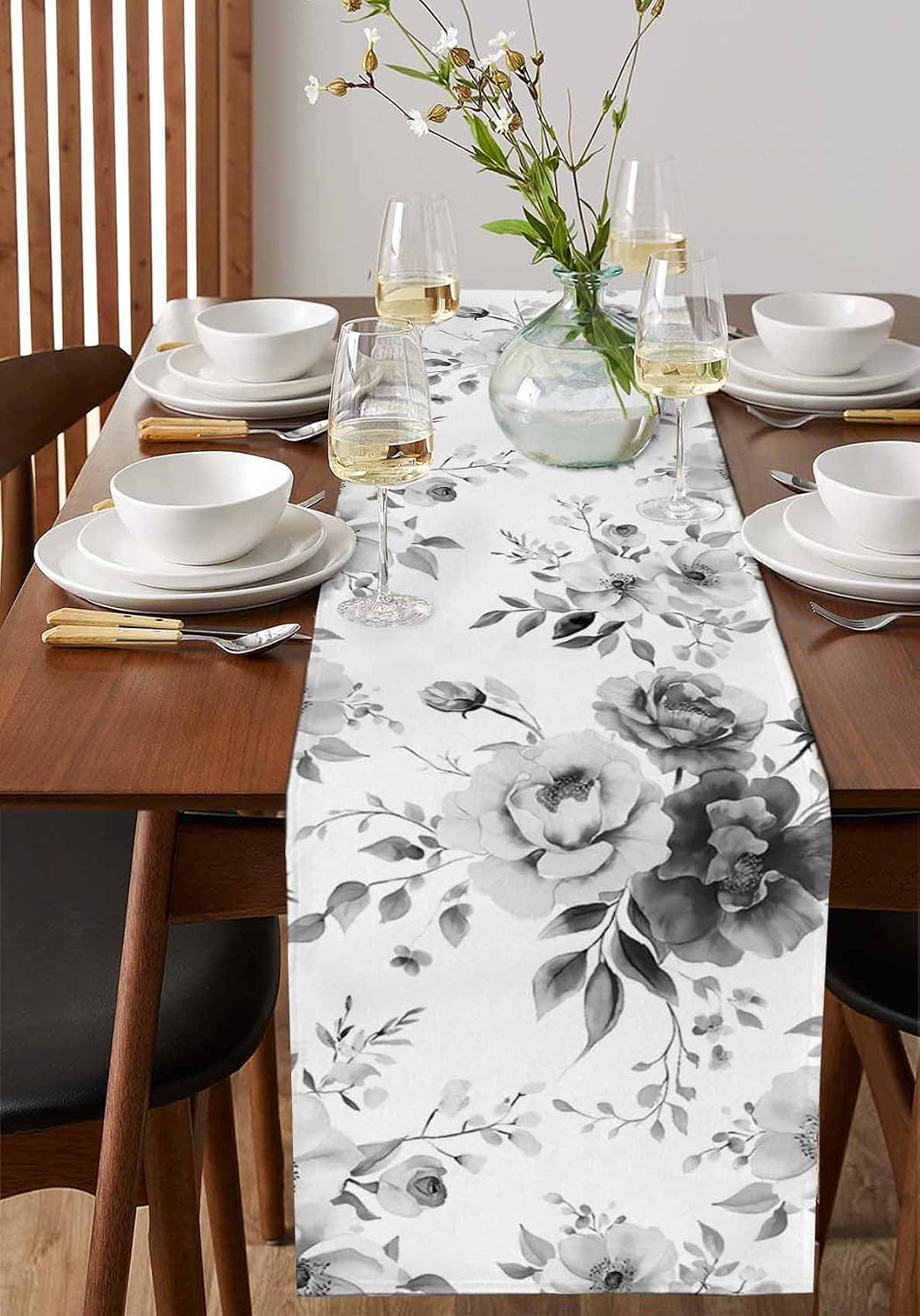 Pañuelos mesa flores acuarela 13x60pulg antiderrap