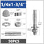 50 sujetadores 1/4x1-3/4 pulg acero inox cemento