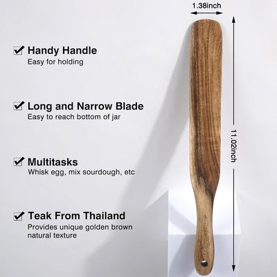 2 Pzas Spurtle de Madera para Masa Madre Cocina