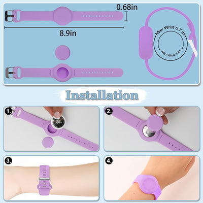 Pulsera Airtag silicona para niños ajustable pack 4