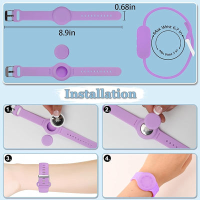 Pulsera Airtag silicona para niños ajustable pack 4