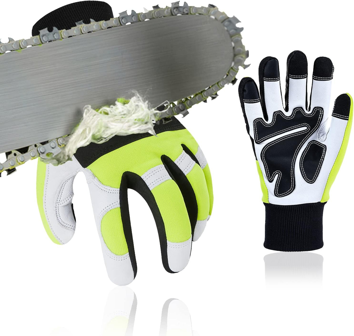 Guantes motosierra 12 capas cuero cabra mano izquierda