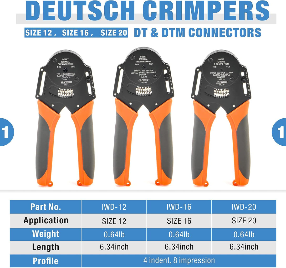 Kit herramientas crimpado terminales Deutsch DT