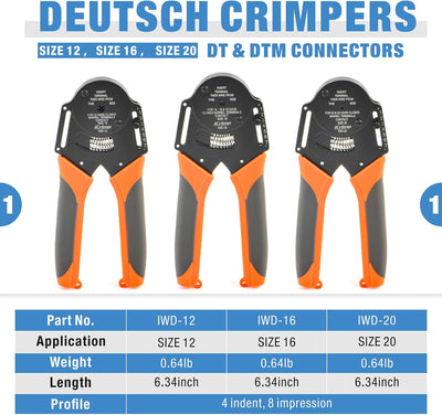 Kit herramientas crimpado terminales Deutsch DT