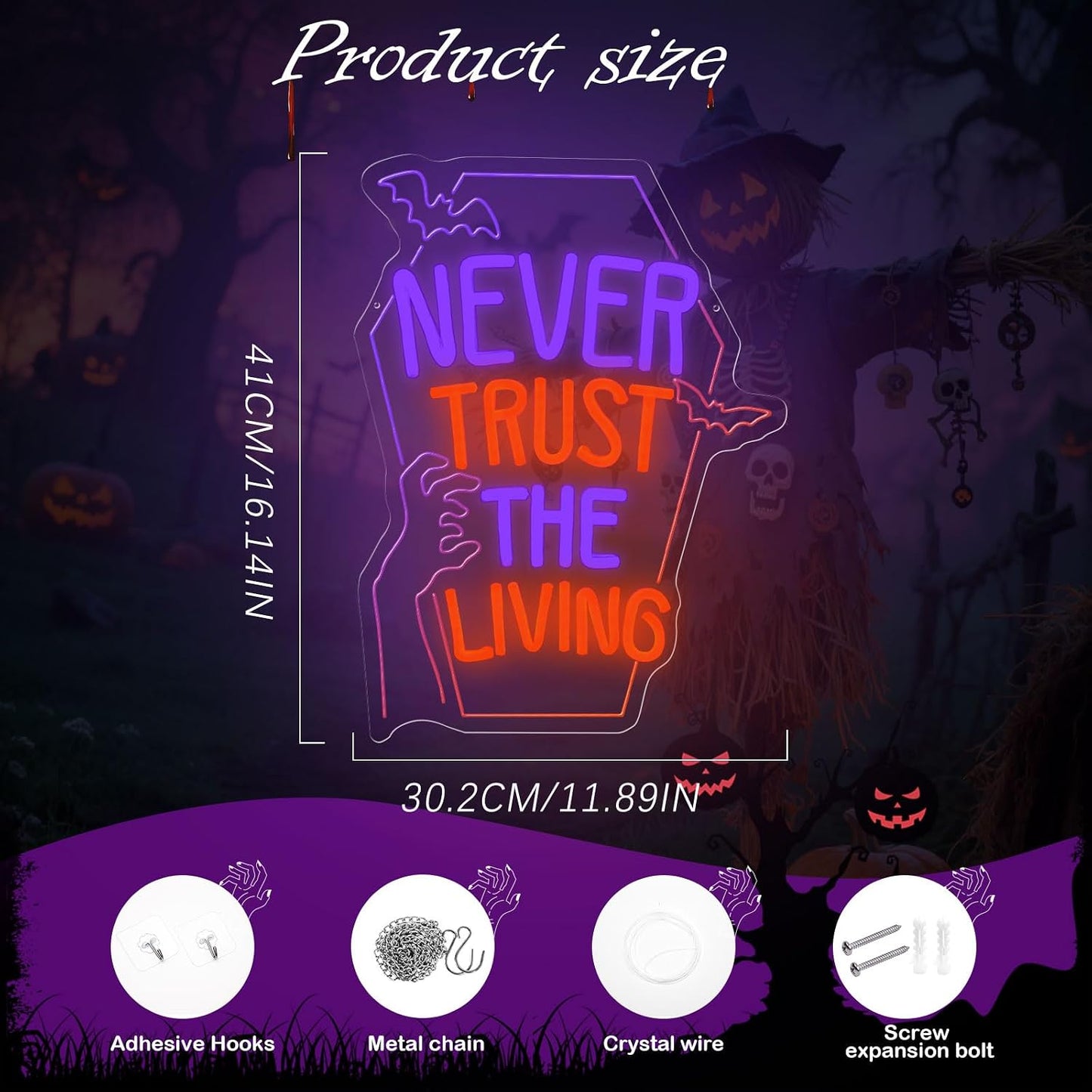 Letrero neón LED atenuable Halloween dormitorio