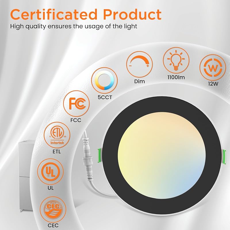 Luz empotrable LED 6pulg regulable 2700K-5000K pack 20
