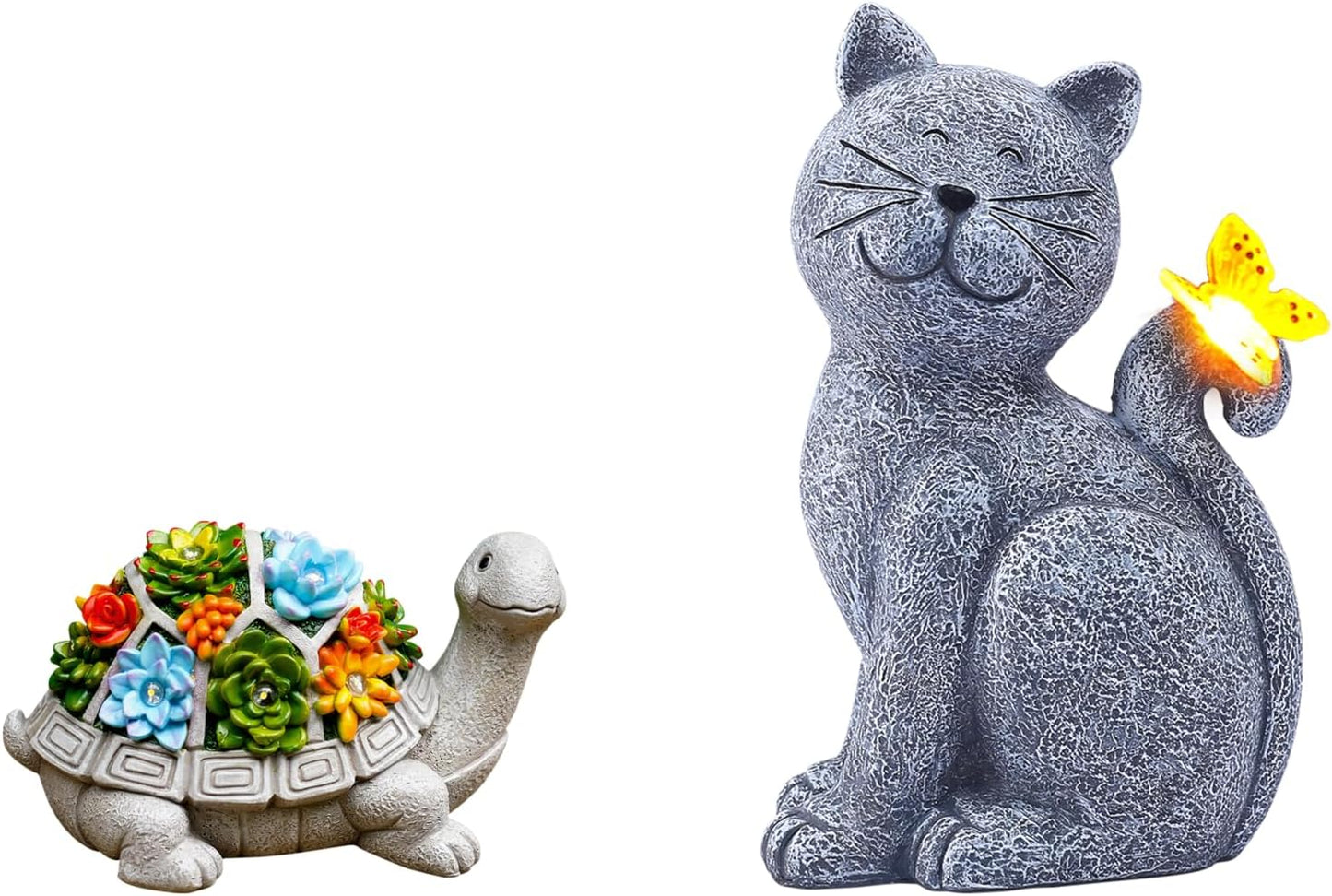 Pack tortuga solar gato solar con mariposa