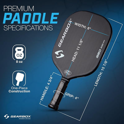 Paleta pickleball G20 núcleo panal 0.78" fibra carbono