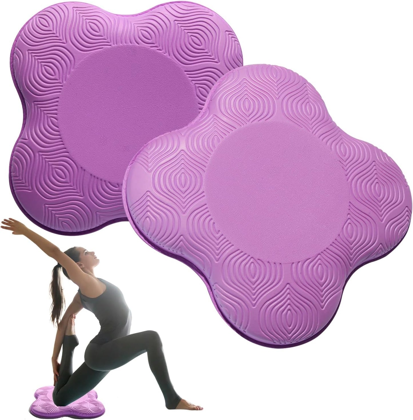 Juego 2 almohadillas rodilla yoga espuma gruesa para mujer y hombre