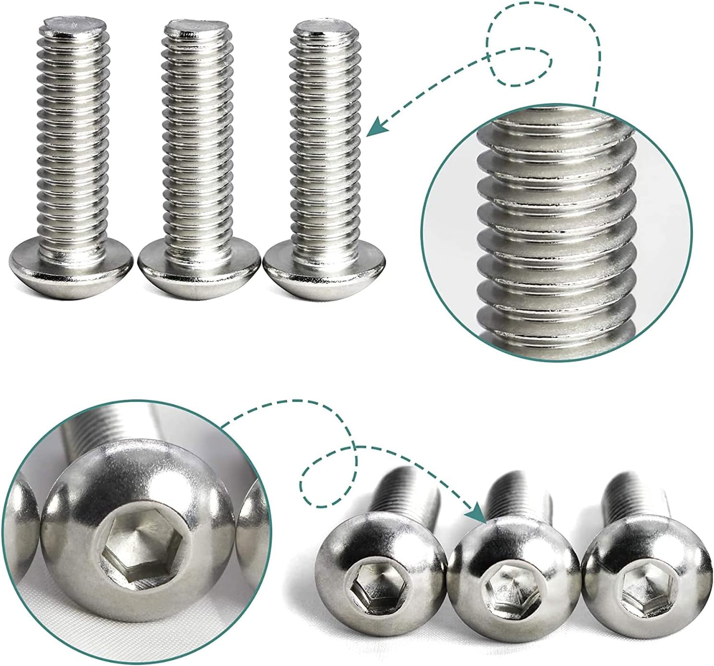 Tornillos M3-0.020 x 0.709pulg acero inox 304 rosca completa