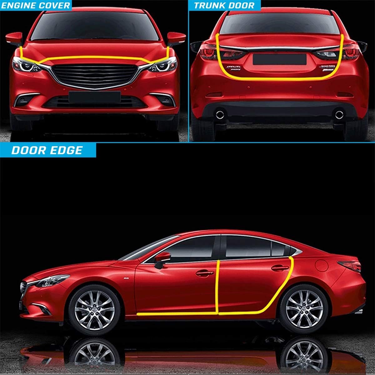Protectores borde puerta coche 10m forma U goma anticolisión