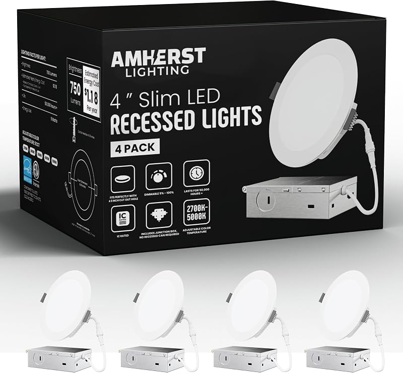 Luces empotrables LED 4" pack 4 regulables CCT