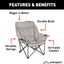 Silla acolchada campamento 400lb portavasos dobles