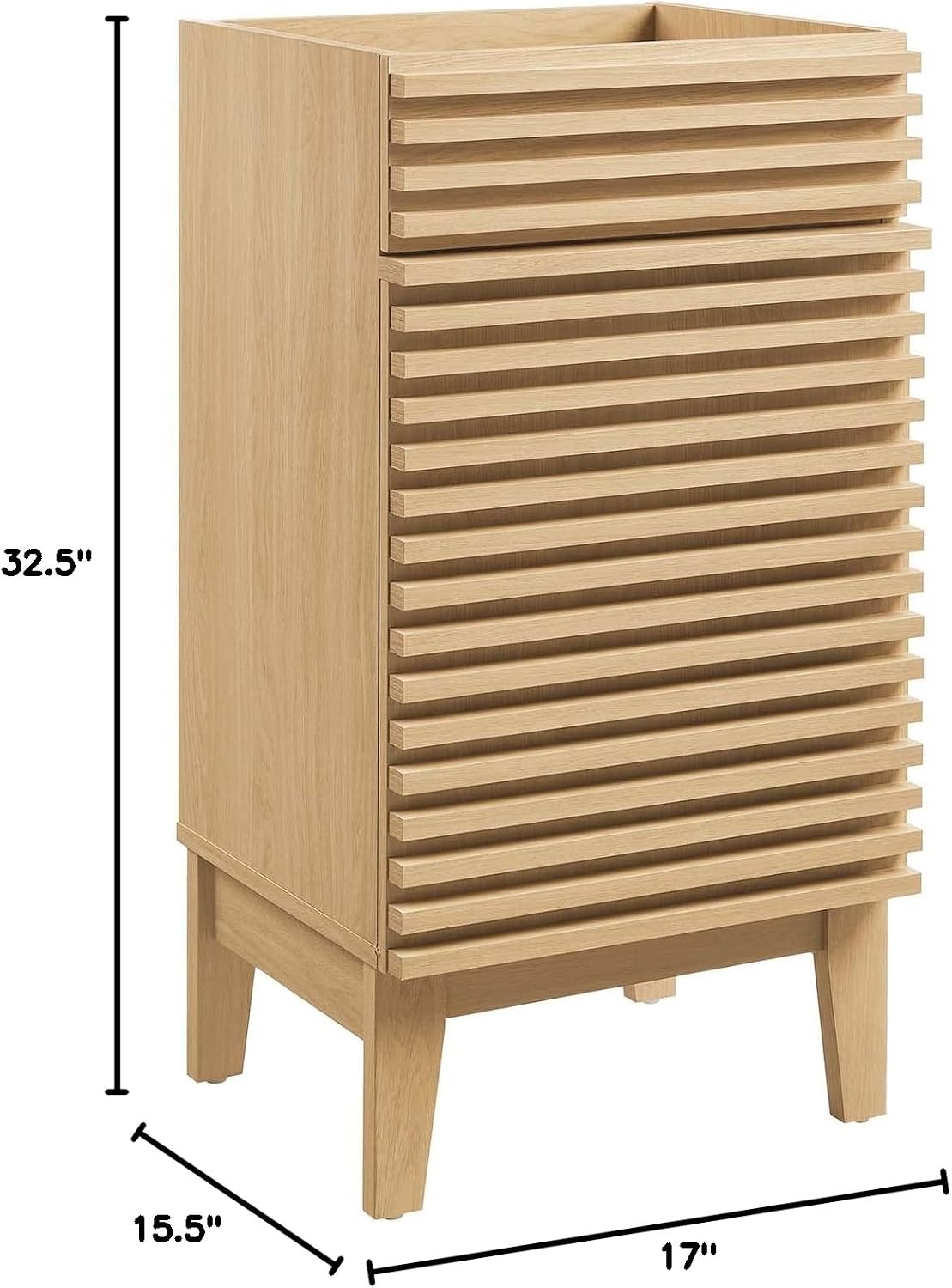 Tocador baño 18pulg roble sin lavabo
