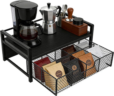 Organizador té madera 6 compartimentos caja cocina