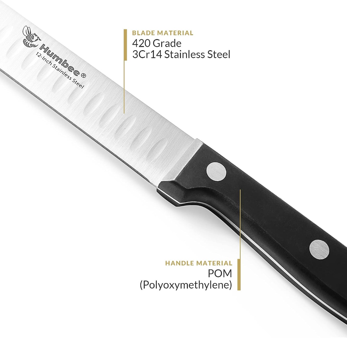 Cuchillo trinchar 12pulg acero inox Granton cocina