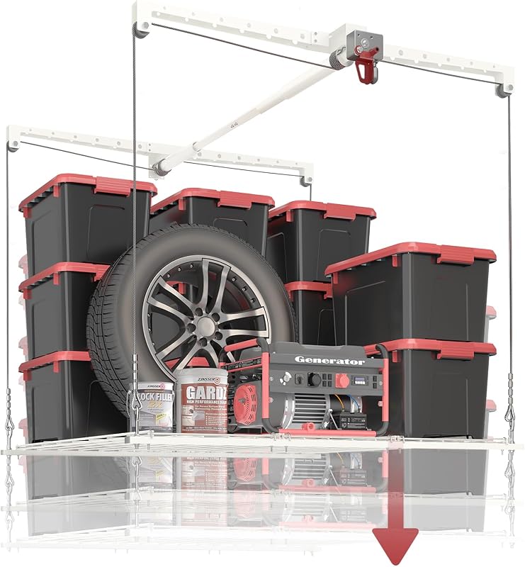 Estante aéreo garaje 4x4 ft ajustable con seguro