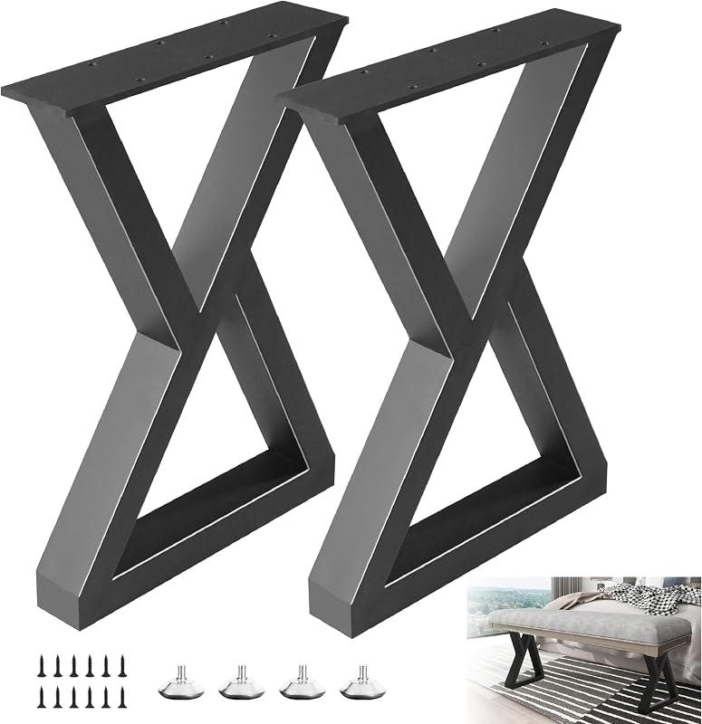 Patas metal mesa café 16" negras para muebles
