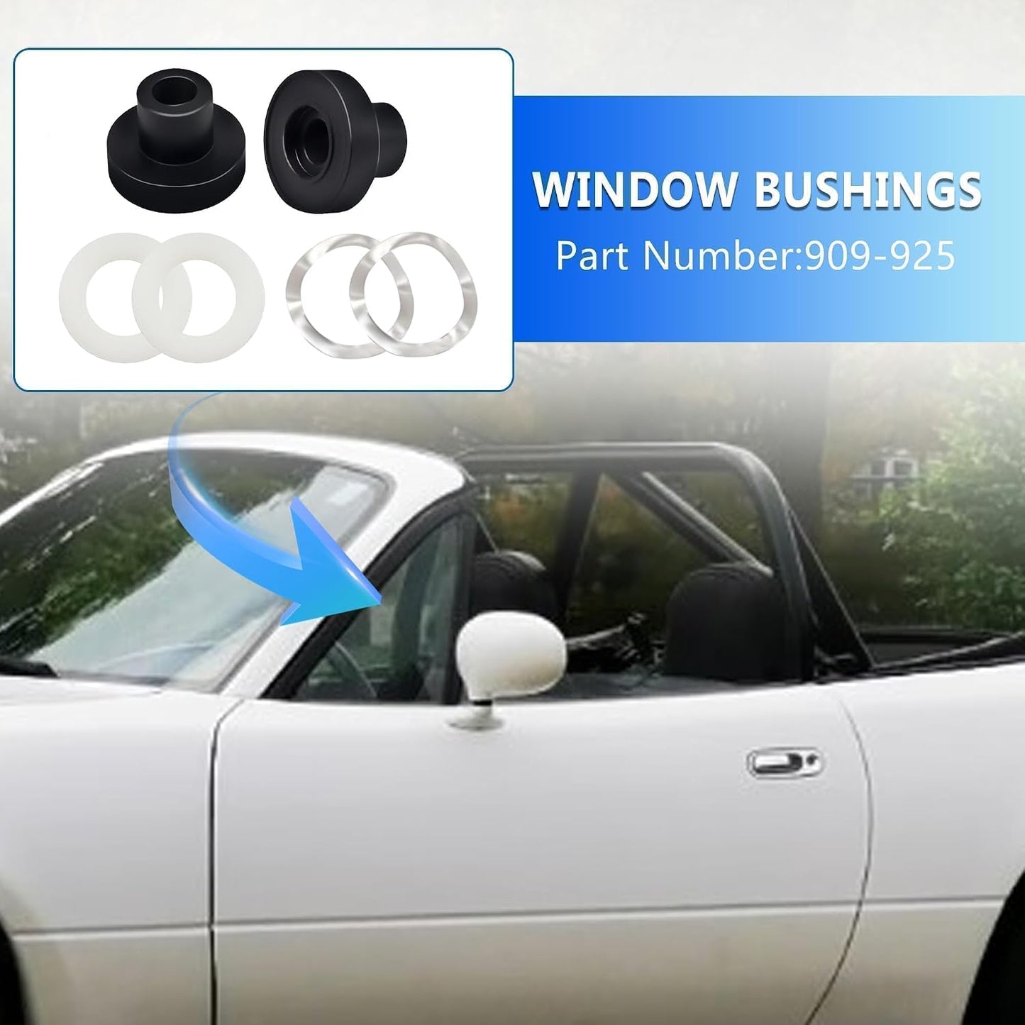 Kit bujes ventana Mazda Miata 90-05 acero inox