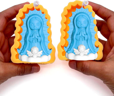 Molde para velas Virgen María con Ángel 2 piezas de silicona