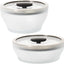 Set 4 utensilios microondas vidrio con tapas medianos