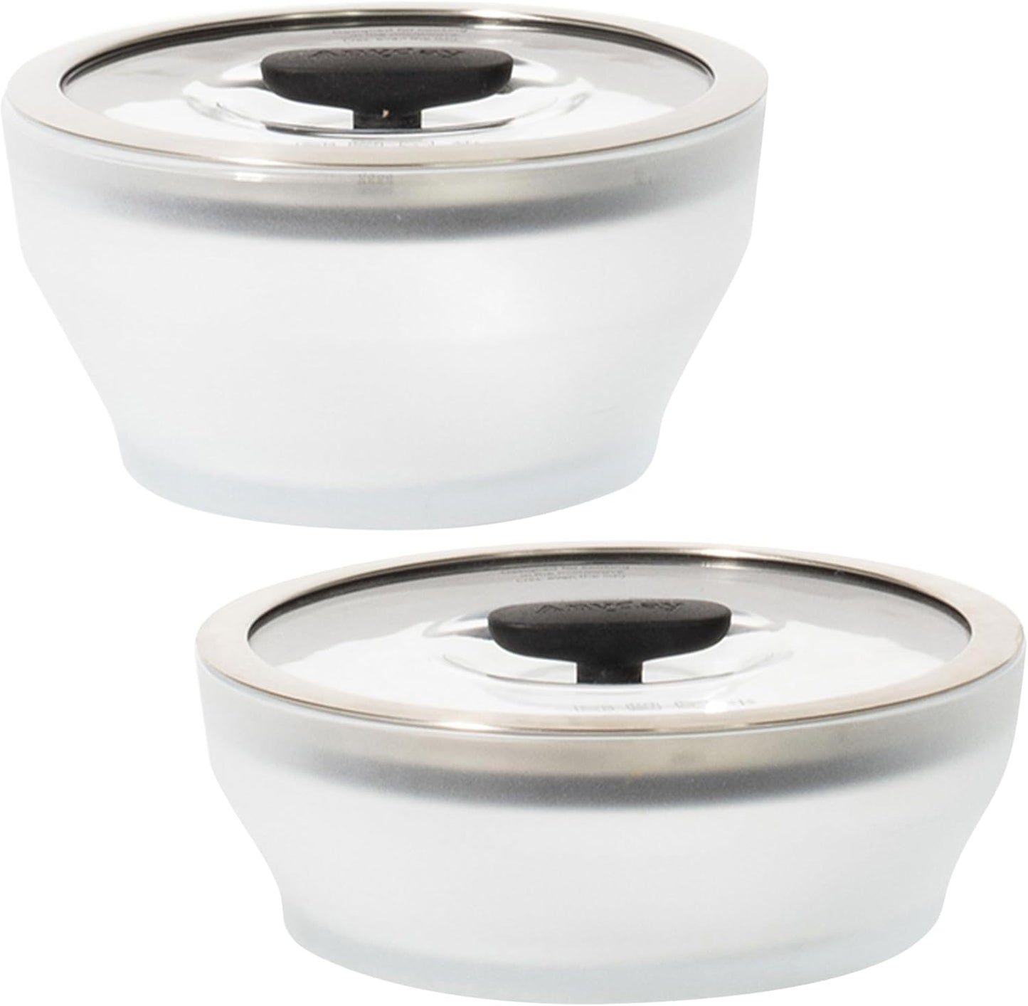 Set 4 utensilios microondas vidrio con tapas medianos