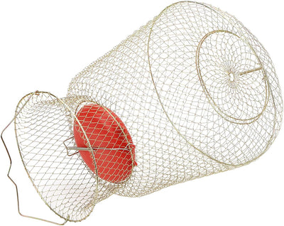 Jaula pesca portátil acero inox 13pulg con cuenco flotante