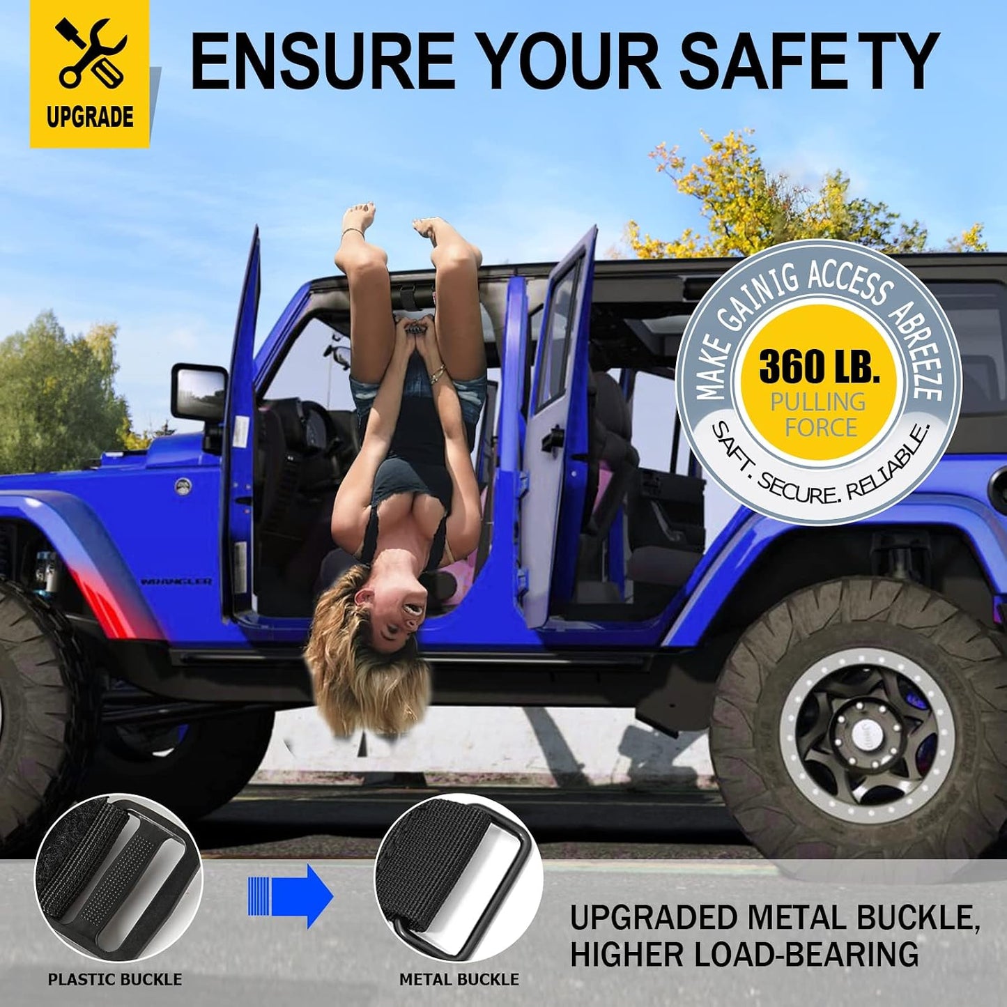 Asas agarre barra enrollable Jeep JL JK TJ YJ 1955-23