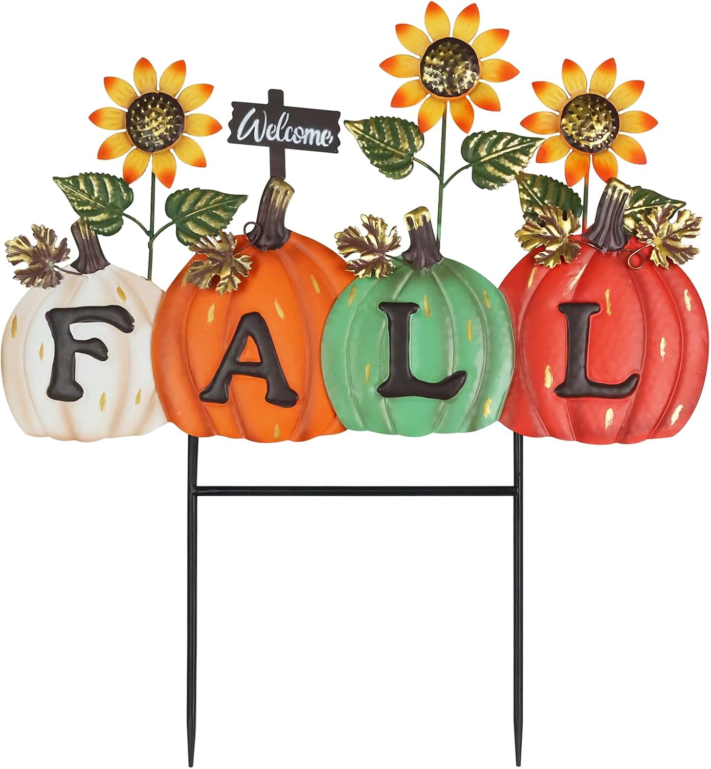 Letras de otoño con calabaza estacas decorativas jardín