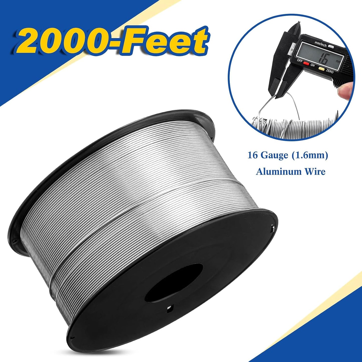 Alambre aluminio 2000ft para cercas eléctricas