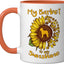 Taza Cerámica Perro Sol Pájaro Color Naranja Blanco