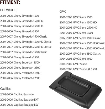 Kit tapa consola central Chevy Silverado GMC Sierra gris oscuro