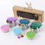 Set 12 Pzas Recipientes Acero Inox 7.4oz con Tapas Silicona