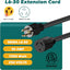 Cable extensión L6-30P a L6-30R 10 ft 30A SJTW RV