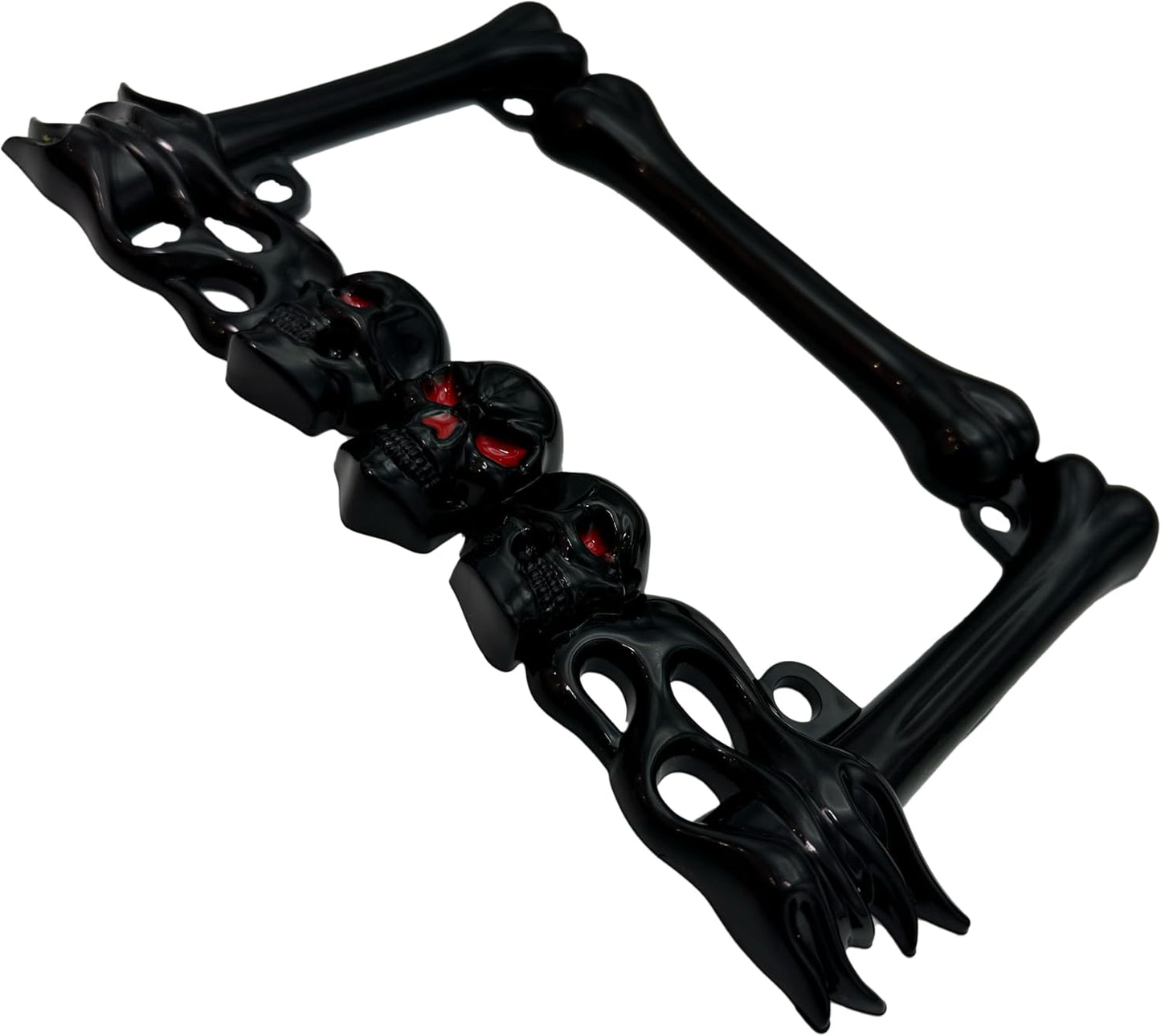 Marco matrícula motocicleta calavera 7x4" comp Cruiser