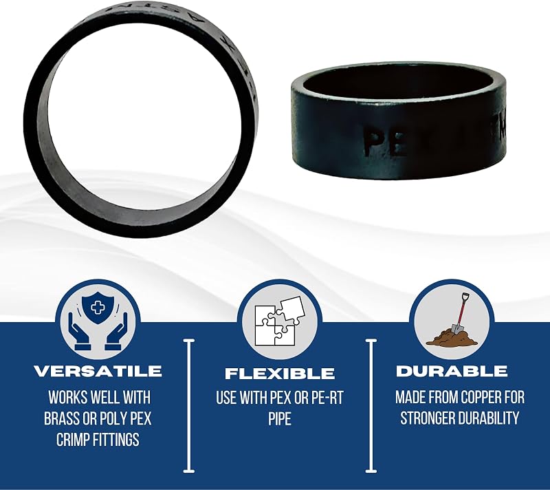 Anillo Pex cobre 5/8pulg oxidado negro 25pzas