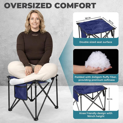 Taburete campamento 18.1" set 2 reposapiés plegable 440lb
