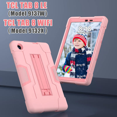 Funda TCL Tab 8 LE cubierta híbrida resistente 3-rosa